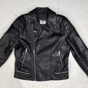 TOPMAN Faux-Leather Biker Jacket - Size M